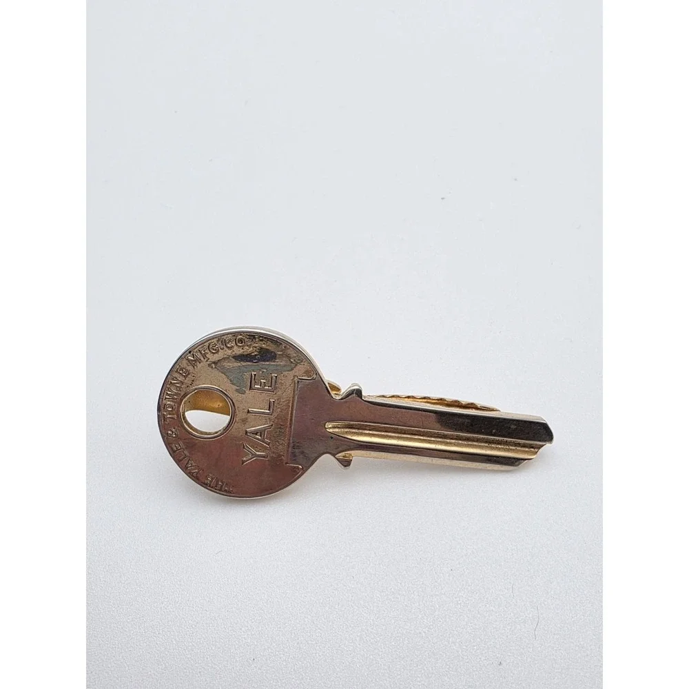 Vtg HICKOK USA Yale Key Tie Bar‎ Clip Clasp Gold Tone Excellent FREE $HIPPING!!